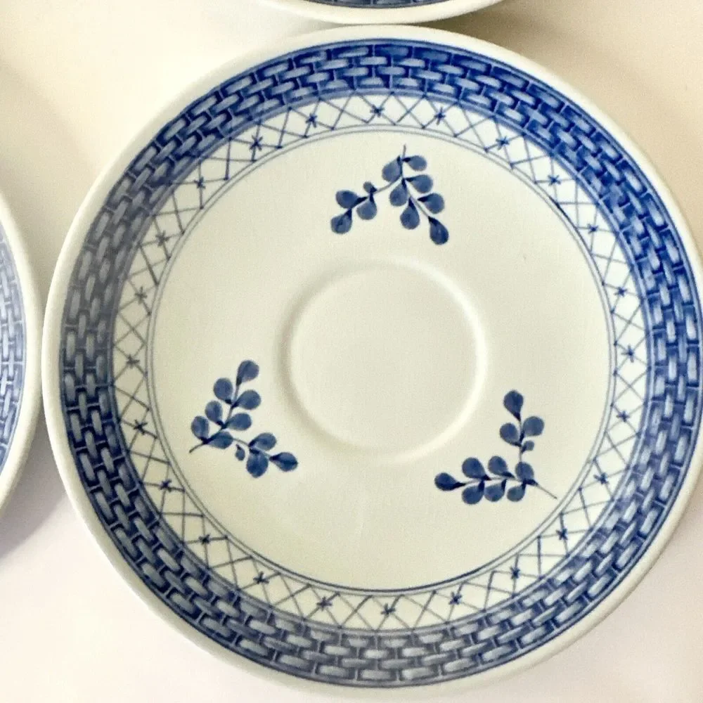 Set Of 4 Royal Copenhagen Dennark‎ Tranquebar Blue Saucer Plates 957